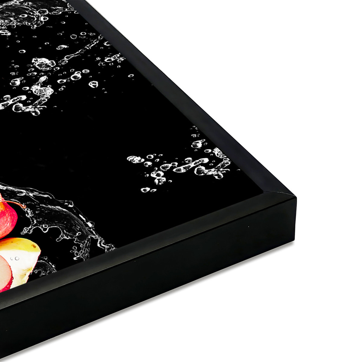 Affiche encadrée – Fruits frais éclaboussés, énergie et vitalité Affiche + cadre en métal - Noir