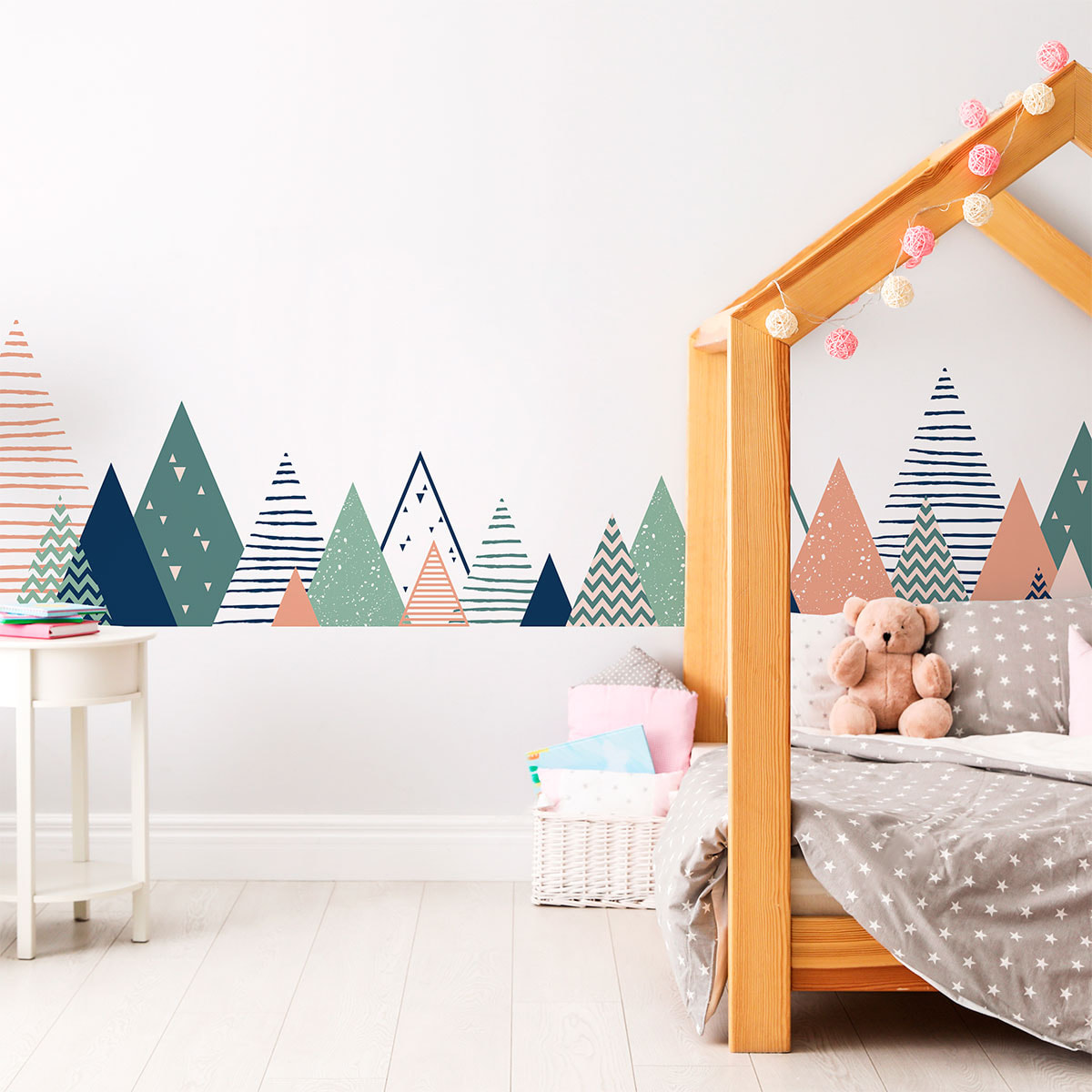 Stickers muraux enfants - Décoration chambre bébé - Autocollant Sticker mural géant enfant montagnes scandinaves ARDIKA