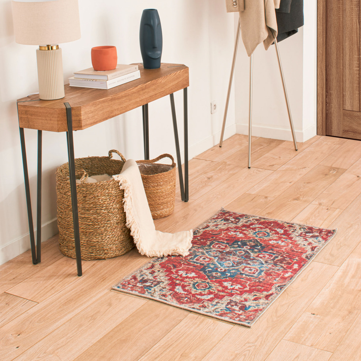 Radom - tapis vintage coloré lavable en machine à 30°c, multicolore