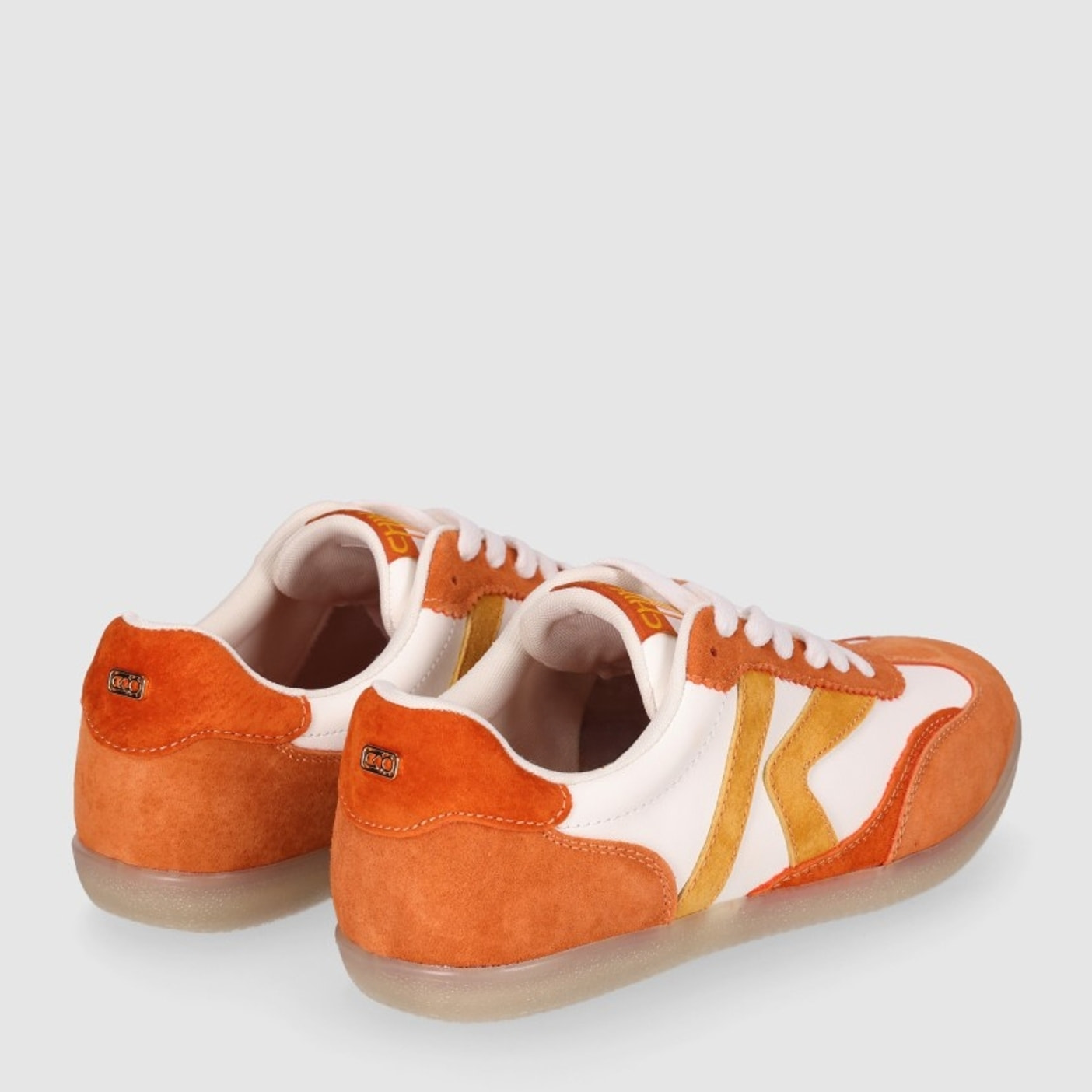 Deportivos de Piel - Naranja - Tacón: 1 cm