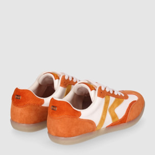 Deportivos de Piel - Naranja - Tacón: 1 cm