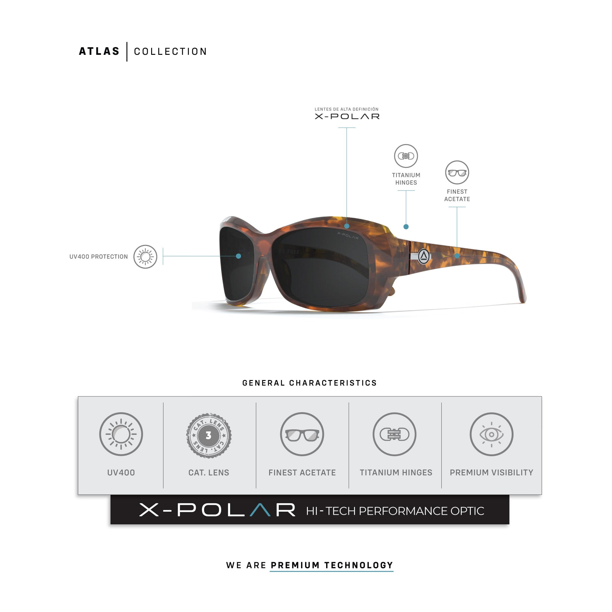 Gafas de Sol Uller Atlas Brown Tortoise / Black para hombre y para mujer