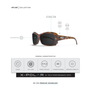 Gafas de Sol Uller Atlas Brown Tortoise / Black para hombre y para mujer