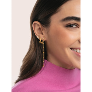 Pendientes Long Drop Bomb Acero Baño Oro