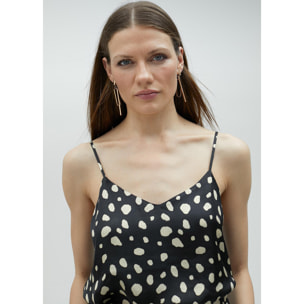 Top stile lingerie pois