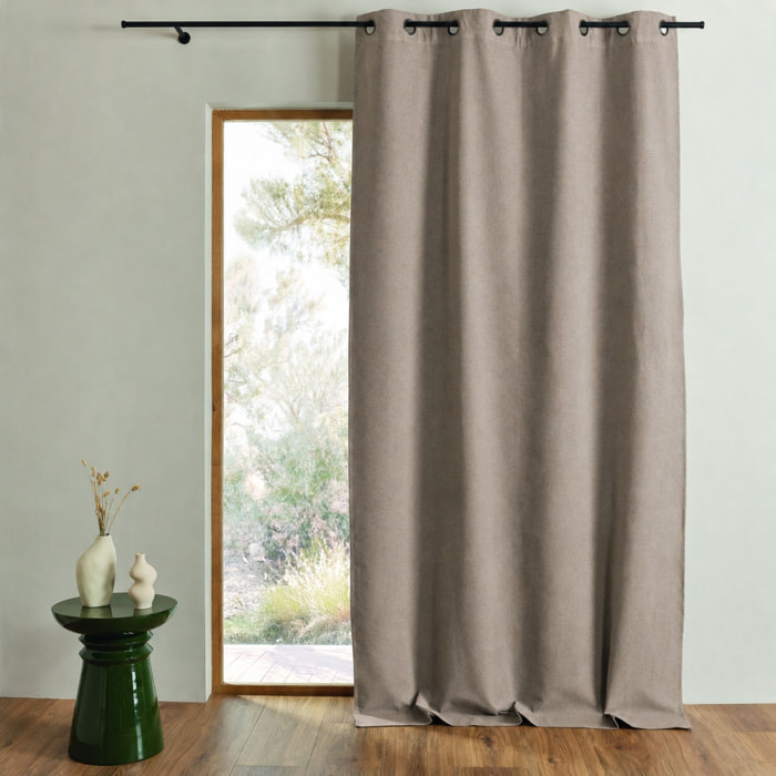Rideau 100% occultant thermique phonique chiné - Taupe