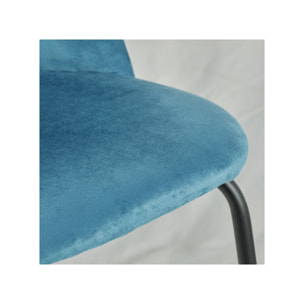 Chaise design en velours dossier capitonné - CLEA