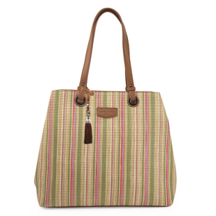 Bolso Shopper-Tote Lois Charlotte Verde-Rosa