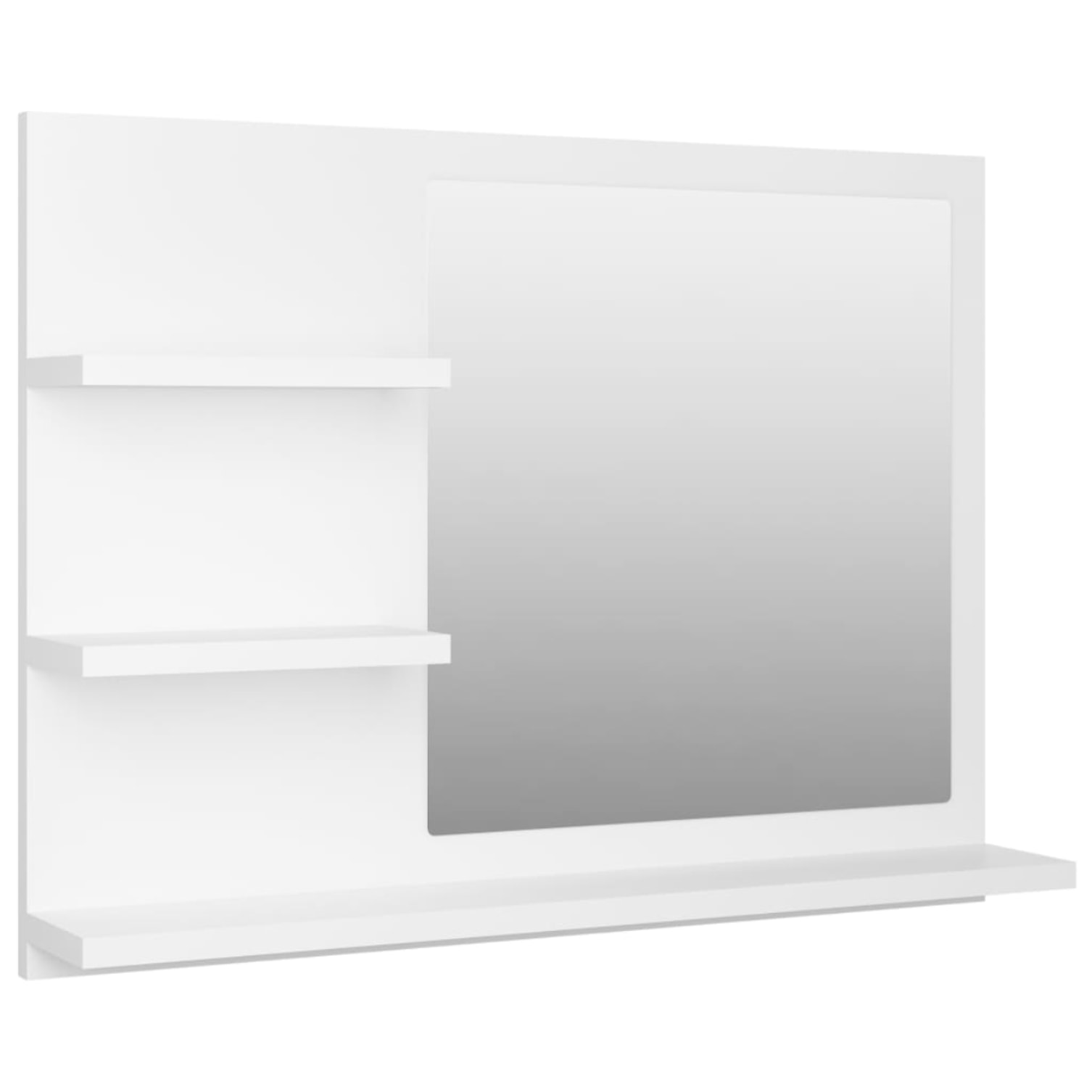 Miroir de salle de bain avec rangements - Blanc