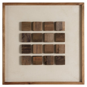 SANDY - Décoration murale 62x62cm motifs en bois de Pin recyclé