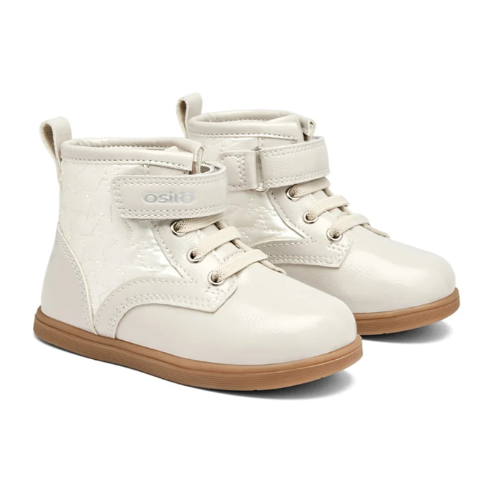 Botas de Niña Acolchadas con Estrellas en Beige