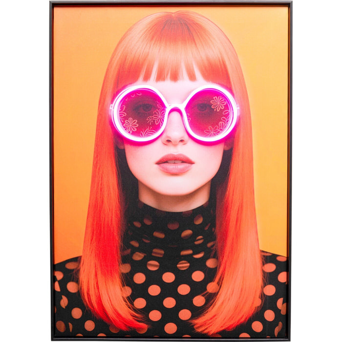 Tableau LED lunettes de soleil fleurs 50x70cm Kare Design