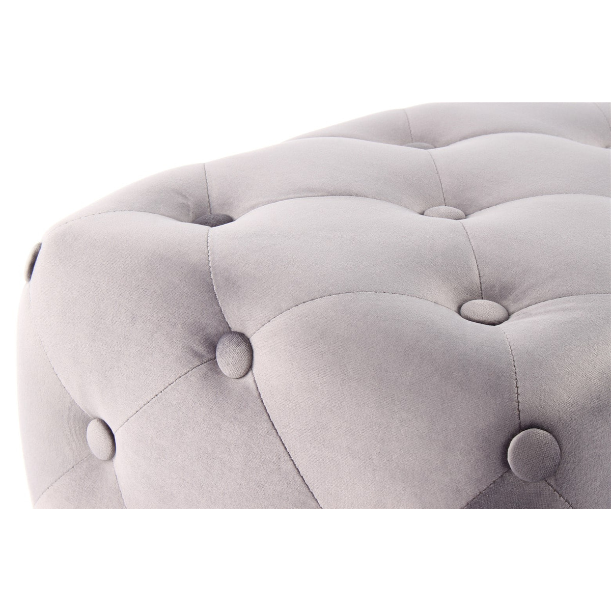 Pouf contenitore Piano in velluto rosa con bottoni decorativi