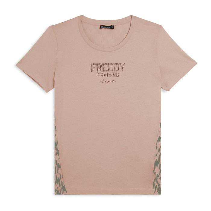 T-shirt raglan con inserto geometrico