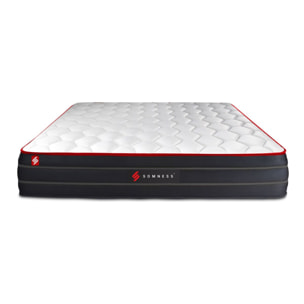 Matelas Hybride - Confort équilibré et accueil enveloppant - 26 d'épaisseur, 7 zones de confort - Soutien point par point - 2 places