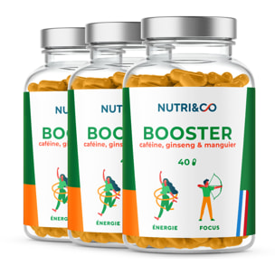 Le Booster Énergie et Concentration - 40 gélules Vegan - Lot de 3