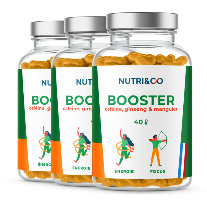 Le Booster Énergie et Concentration - 40 gélules Vegan - Lot de 3