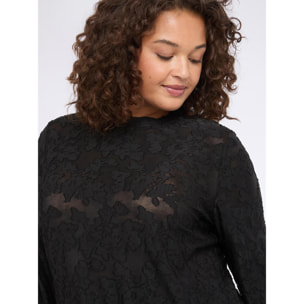 Fiorella Rubino - T-shirt in pizzo con motivo floreale - Nero