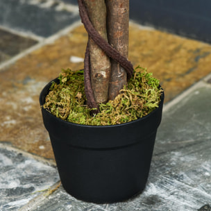 Arbre artificiel plante artificiel ficus hauteur 1,2 m tronc branches liane lichen feuilles grand réalisme pot inclus