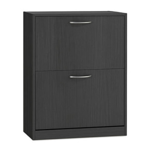 Scarpiera 2 ante salvaspazio in finitura rovere, mobile porta scarpe compatto fino a 12 paia, design moderno e funzionale, ideale per ingresso e corridoio, struttura resistente, facile da montare con istruzioni e accessori inclusi