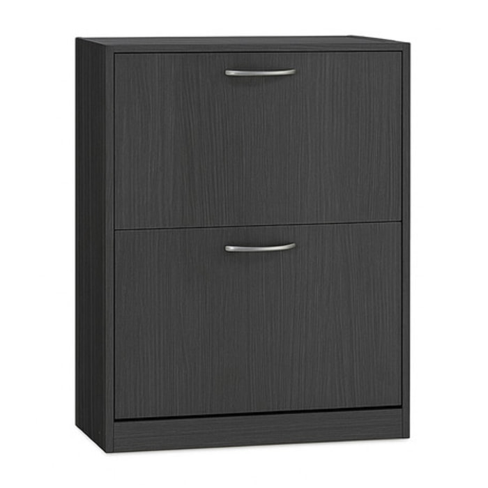 Scarpiera 2 ante salvaspazio in finitura rovere, mobile porta scarpe compatto fino a 12 paia, design moderno e funzionale, ideale per ingresso e corridoio, struttura resistente, facile da montare con istruzioni e accessori inclusi
