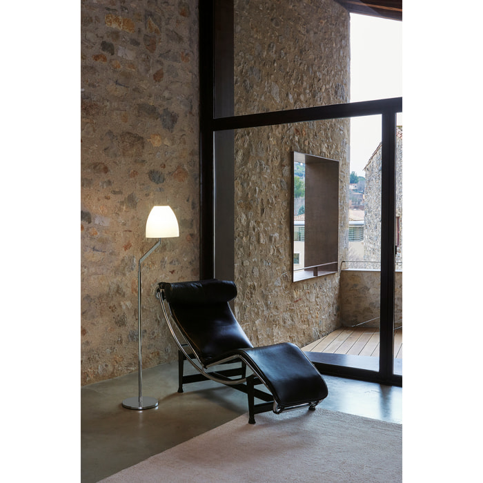 Ledsc4 LedsC4 - Lámpara de Pie Flavia para Interiores, Acabado Cromo Opal, Compatible con Bombillas Personalizables, Diseño Moderno y Duradero en Aluminio y Acero