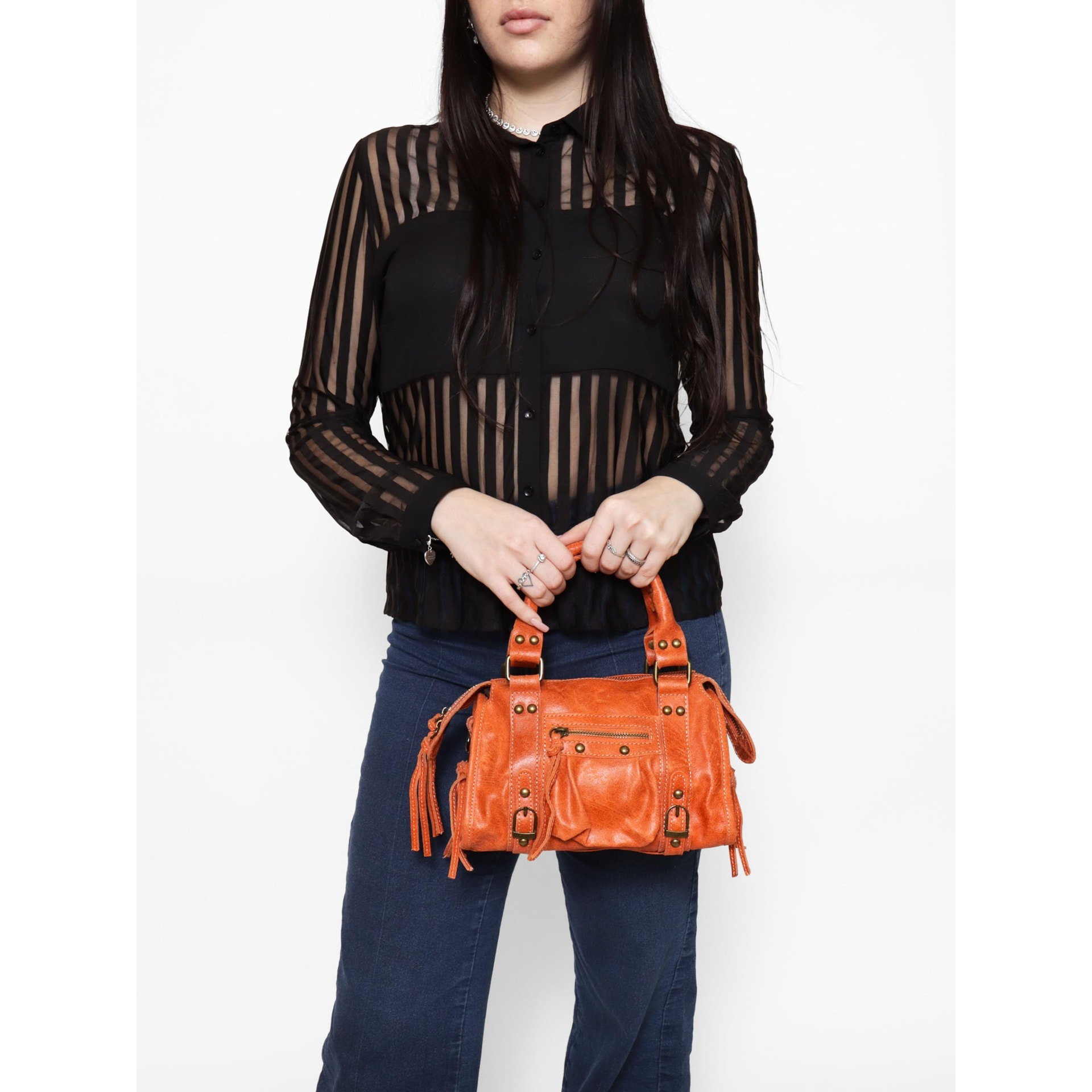 Borsa a spalla da donna - Modello Erisia - Vera pelle - 25.0 x 15.0 x 10.0 cm
