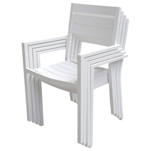 Salon de jardin VENEZIA extensible 132/264 en aluminium blanc - 10 places