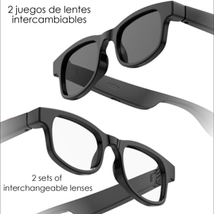 Occhiali smart AIMB-V3, chiamata bluetooth, assistente vocale, controllo remoto della fotocamera, occhiali da sole e lenti anti luce blu.