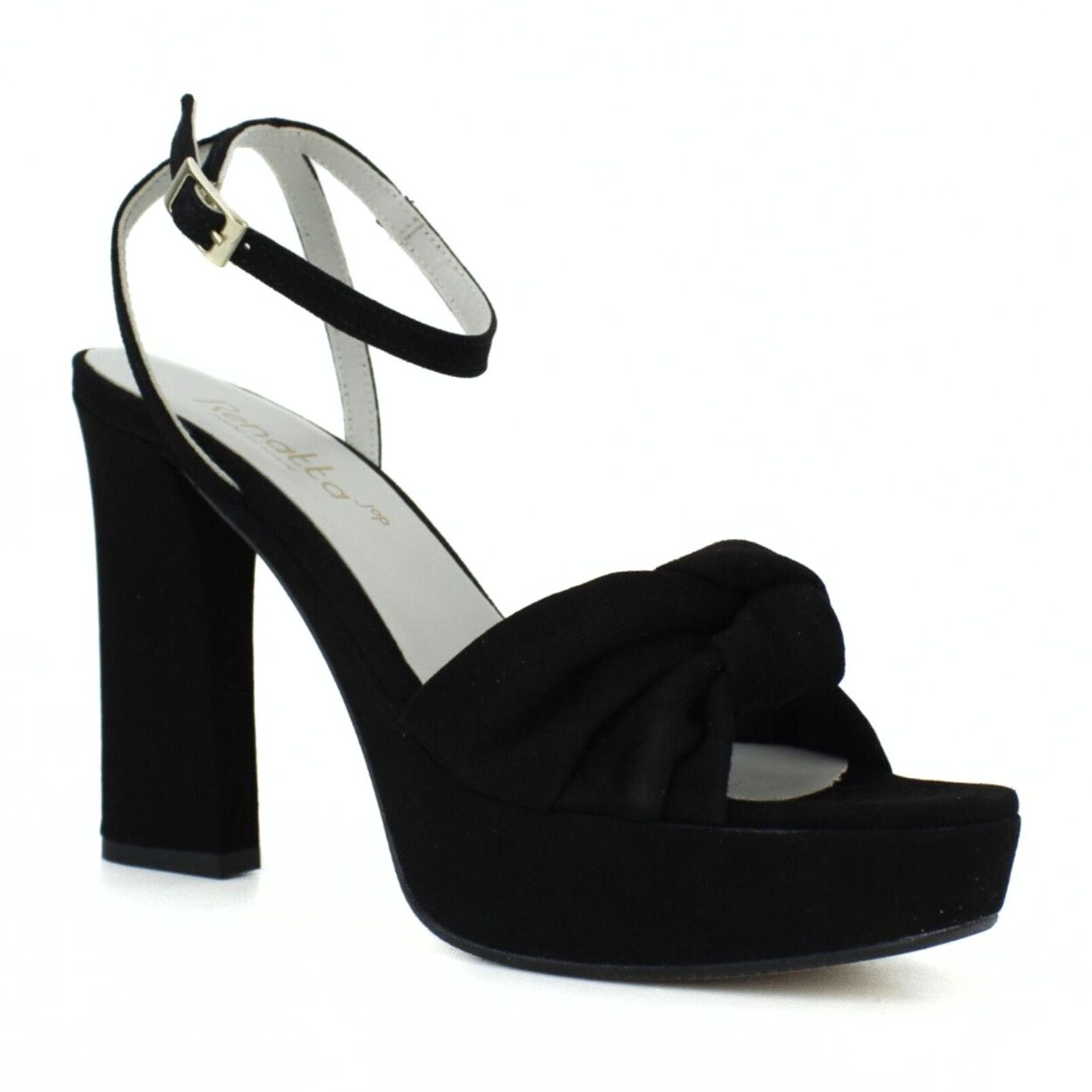 Sandalia plataforma con anilla al tobillo. Tacón 9 cm