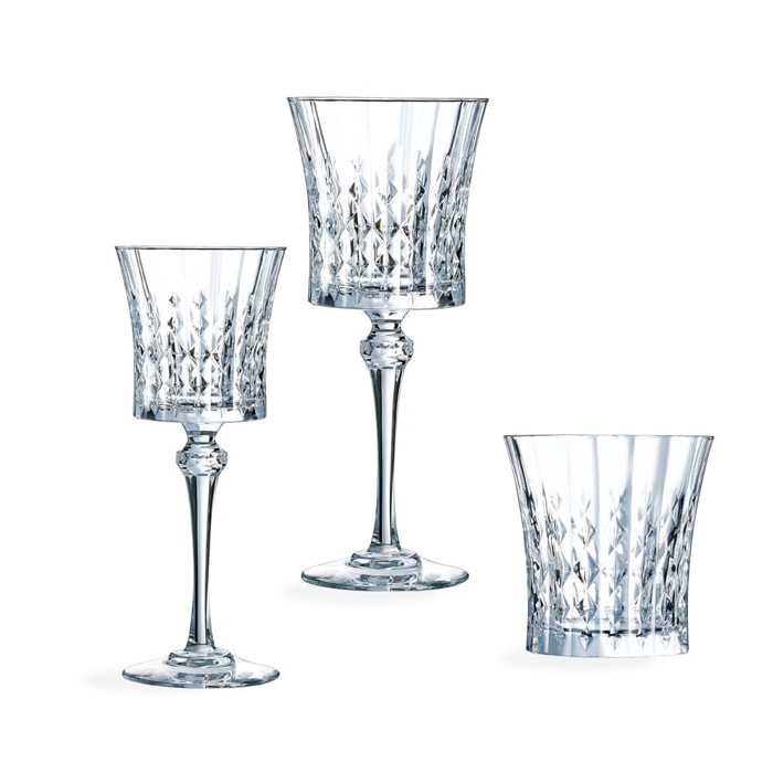 Set de 18 Copas de vino Lady Diamond - Cristal d'Arques