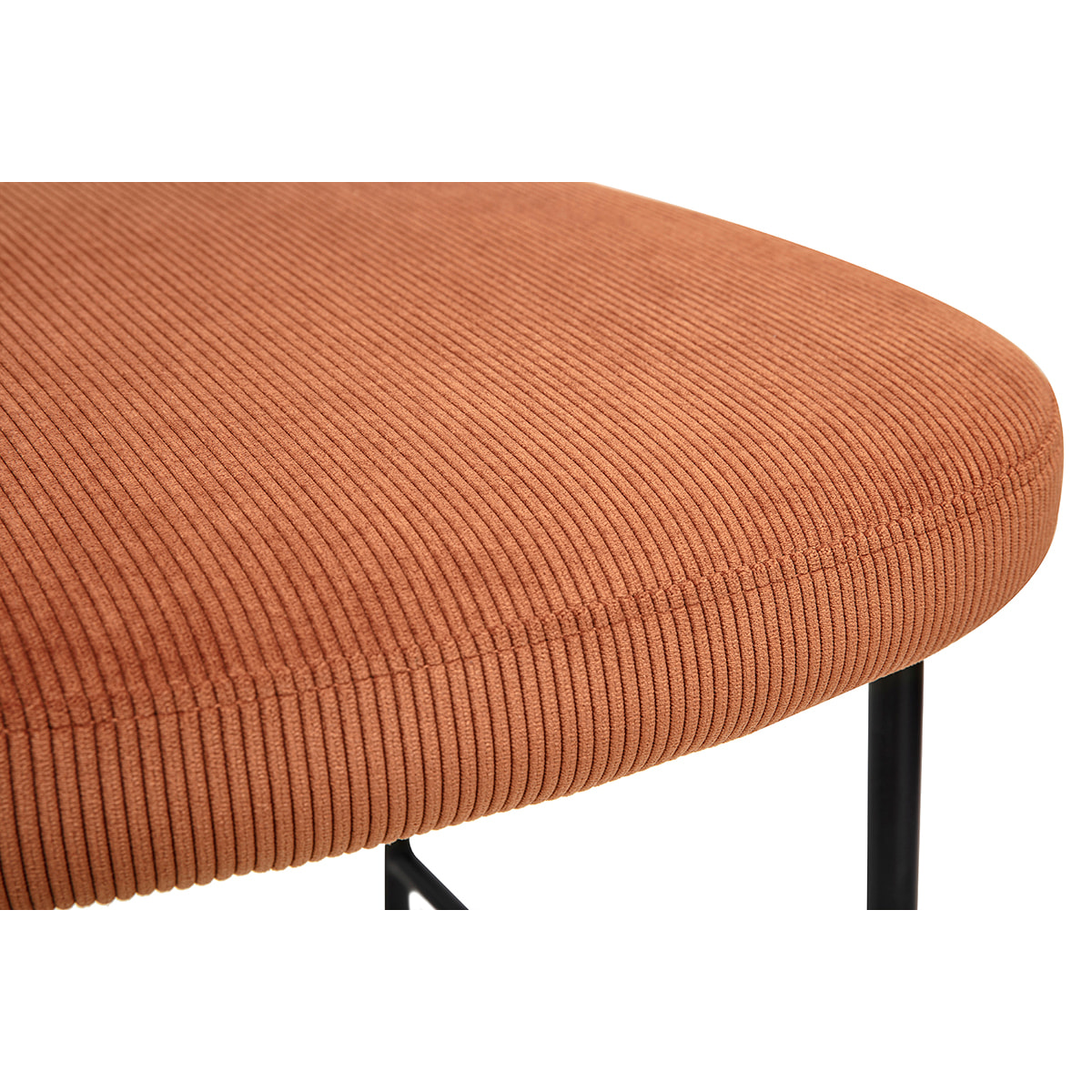Tabourets de bar fixes en tissu velours côtelé terre brûlée H65 cm (lot de 2) BREKA