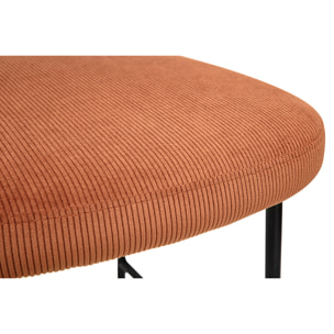 Tabourets de bar fixes en tissu velours côtelé terre brûlée H65 cm (lot de 2) BREKA