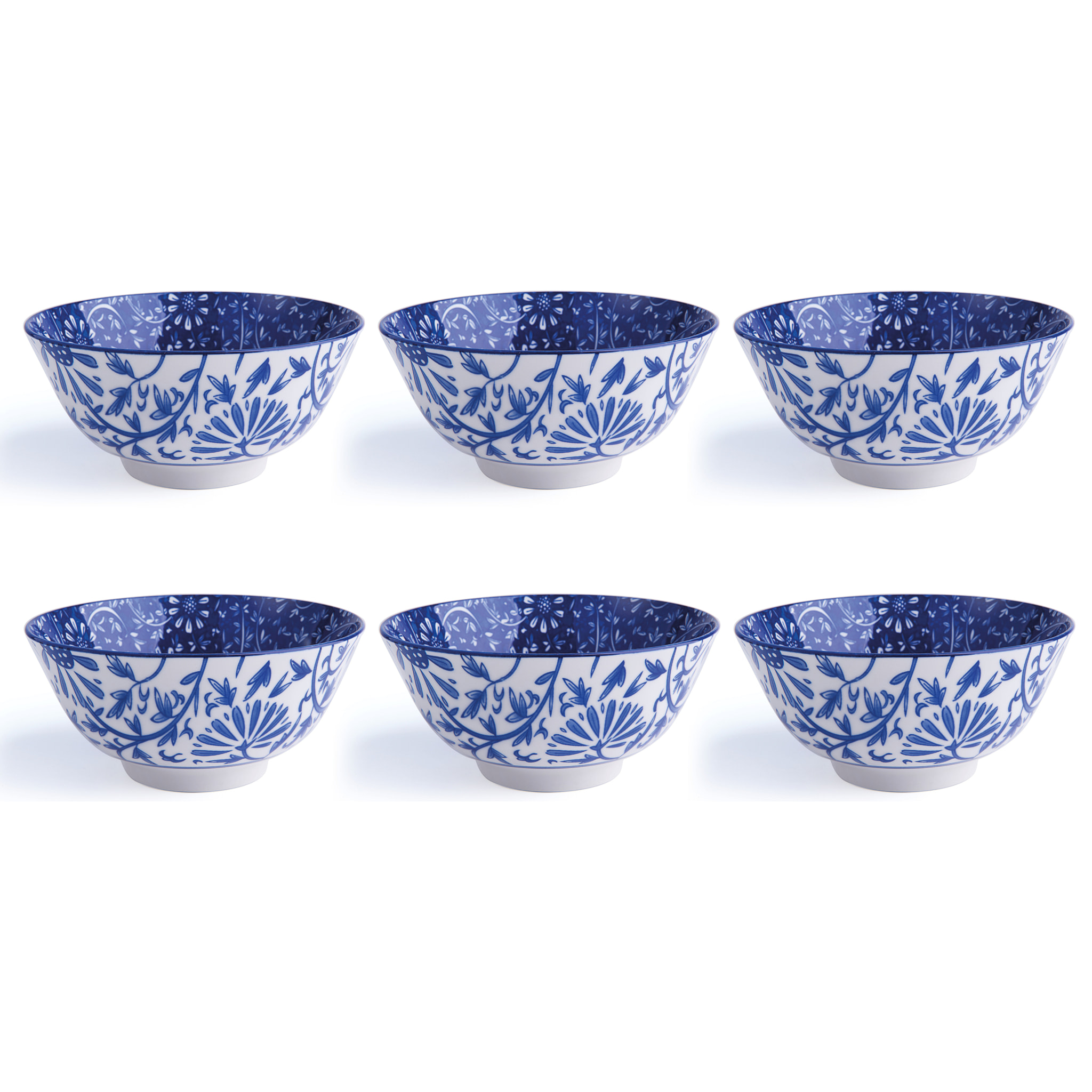 Set 6 Bolo 16 cm Excelsa – Oriented, Porcellana Blu