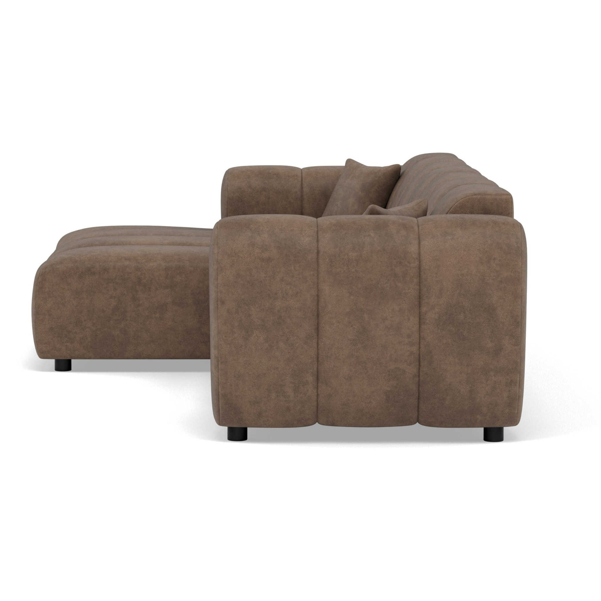 Curtis - canapé d'angle gauche 4 places en simili - Taupe