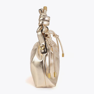 Piatto per caramelle dorato con logo ovale in rilievo