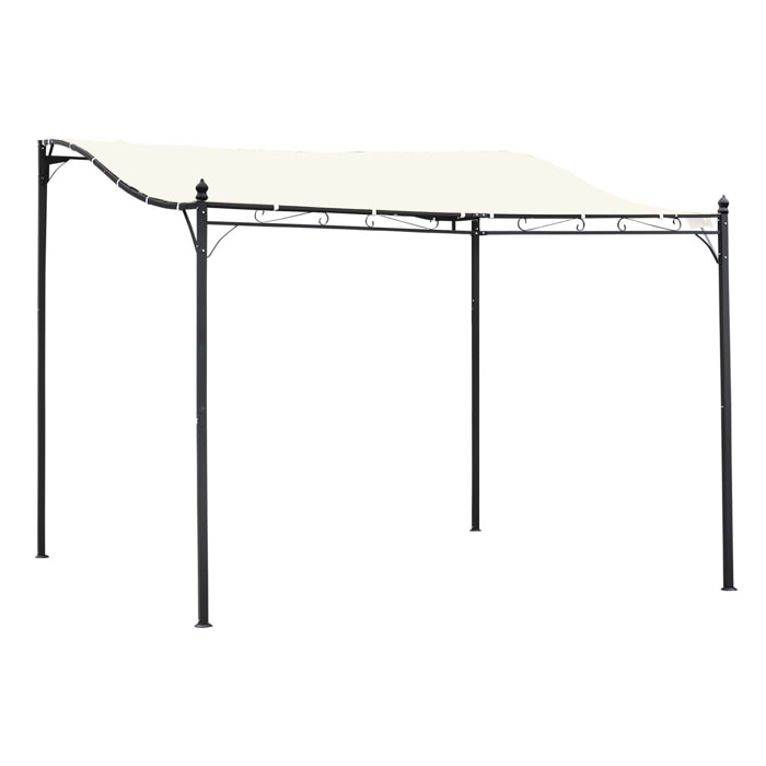 Pérgola Gazebo de Acero y Poliéster 3 x 3 x 2.5cm Crema