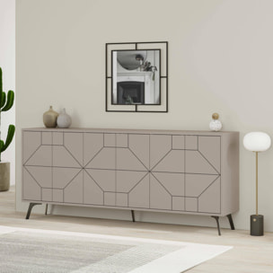 Credenza Dlabrocc, Buffet da soggiorno, Madia da salotto, Dispensa da cucina, 184x35h77 cm, Cemento