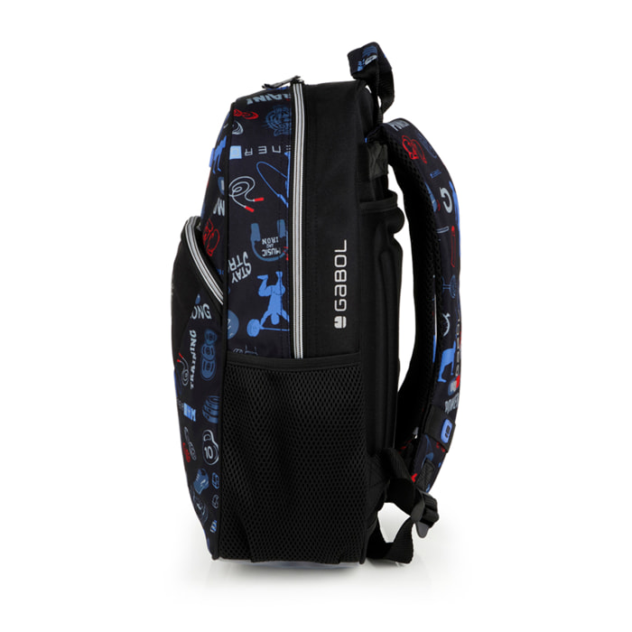 Mochila adaptable a carro Gabol TRAINING negra y resistente al agua