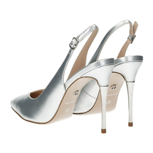 Décolleté sling back Donna Tata Italia Argentato