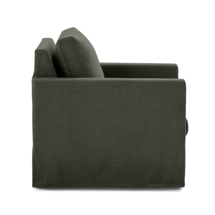 Serena - fauteuil déhoussable en velours - Vert