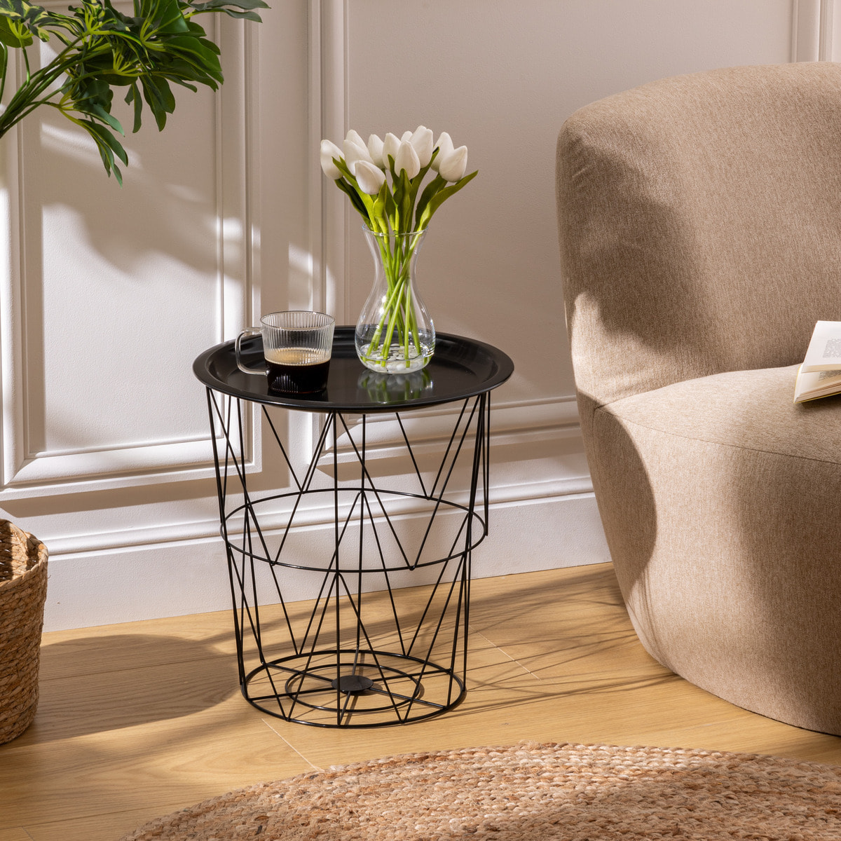 Table d’appoint "Kumi" noir 40x37x37cm