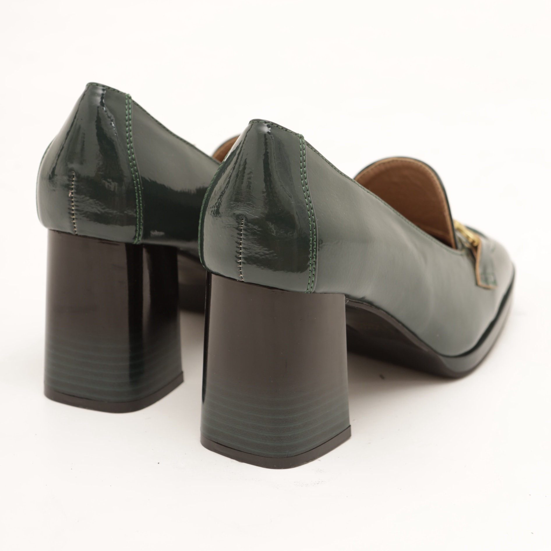 MOCASSINO MORSETTO TACCO CHOCOLA' VERDE