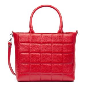 Albizzate borsa tote da donna. Pelle autentica finitura Dollaro trapuntata.