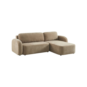 Canapé d'angle réversible convertible 3 places tissu avec coffre NOUMA