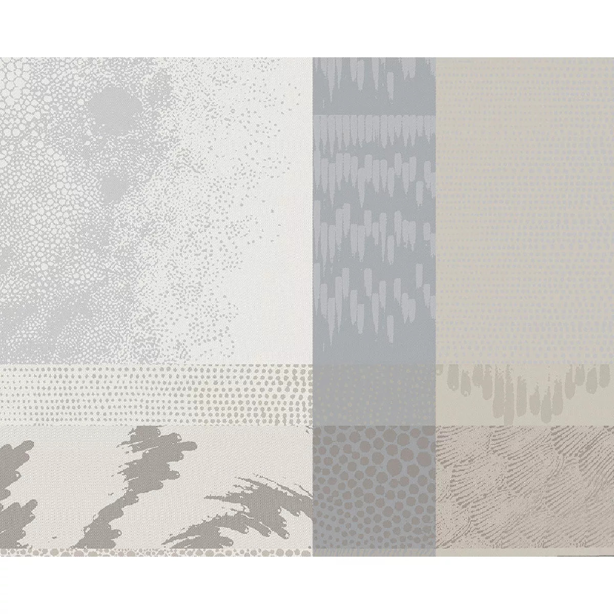 Set pur coton motif jacquard beige gris Mille matieres vapeur