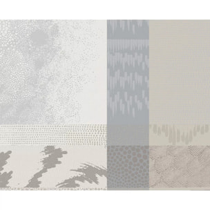 Set pur coton motif jacquard beige gris Mille matieres vapeur