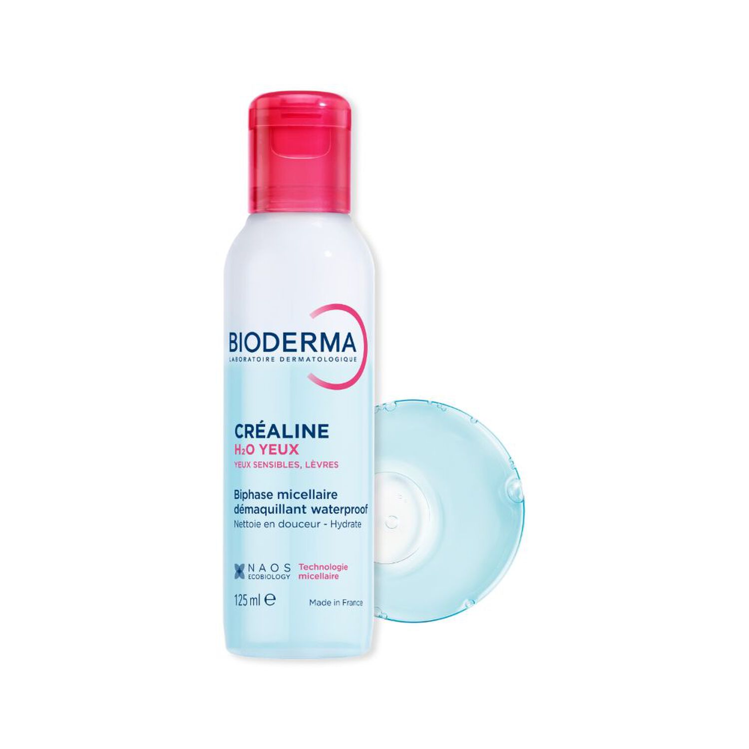 Créaline H2O - Démaquillant Waterproof Biphase Micellaire - Yeux Sensibles et Lèvres - 125ml