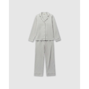 Pijama largo camisero viscosa raya kodac verde keike