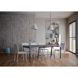 Consolle allungabile 90x40/196 cm Banco Small Cemento telaio Antracite.